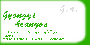 gyongyi aranyos business card